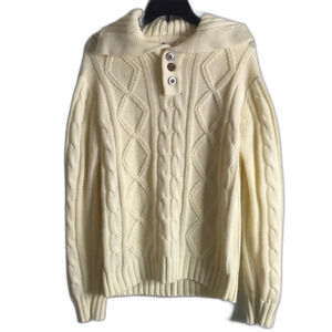 Vintage Kings Road cable knit sweater fisherman by SEARS beige size large